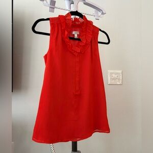 J. Crew Scarlet Ruffle Neck Top